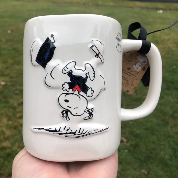 NWT Rae Dunn Peanuts Snoopy "Dream Big" Graduate Graduation Mug - Picture 3 of 6
